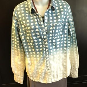 Mossimo Long Sleeve Blue And White Shirt Size M/M